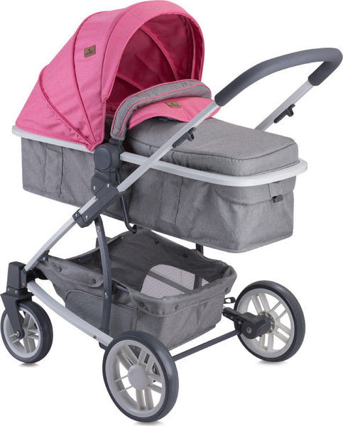 Детская коляска-трансформер Bertoni Lorelli S-500 + автокресло 0-13 кг Розово-серый / Rose&Grey Girl 1740