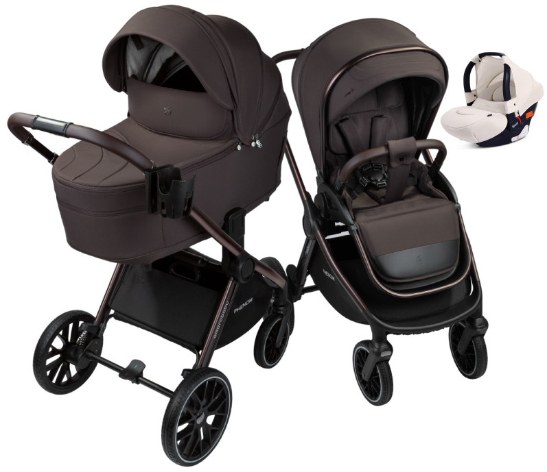 Детская коляска AmaroBaby Phenom 3 в 1 с автокреслом Rant Cruise Beige шоколадный