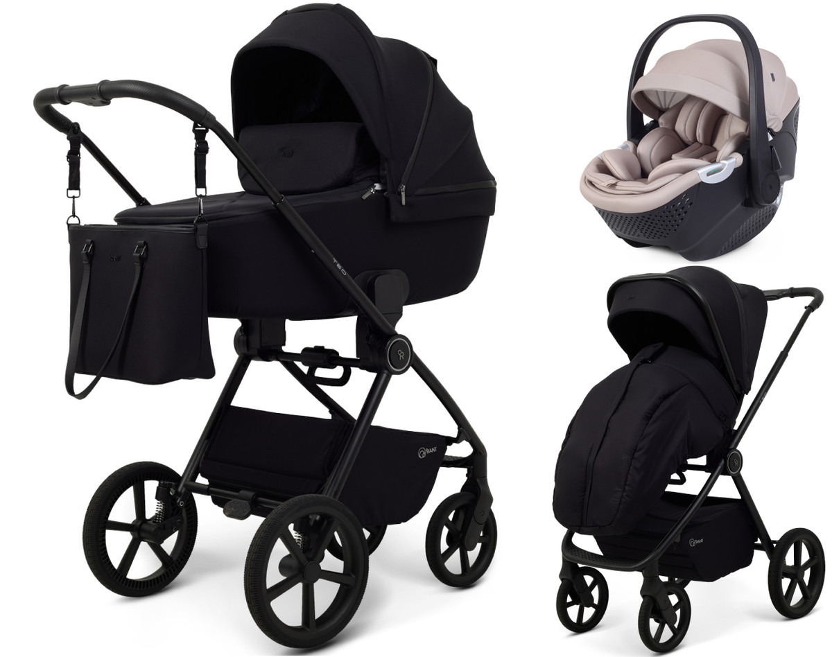 Детская коляска Rant Teo Soft 3 в 1 с автокреслом Aster Zero Beige Black