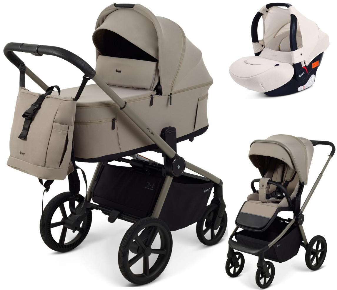 Детская коляска Rant Flex Forma 3 в 1 RA124 с автокреслом Cruise Beige Cloud Серо-Бежевый