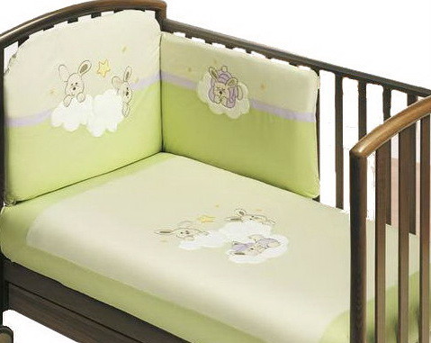 Комплект в кроватку Feretti Rabbit 6 предметов лонг зеленый