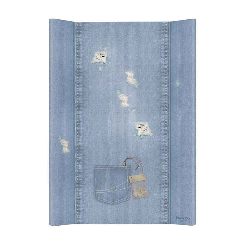 Детский пеленальный матрас без изголовья Ceba Baby Denim Style на кровать 70 см Shabby blue