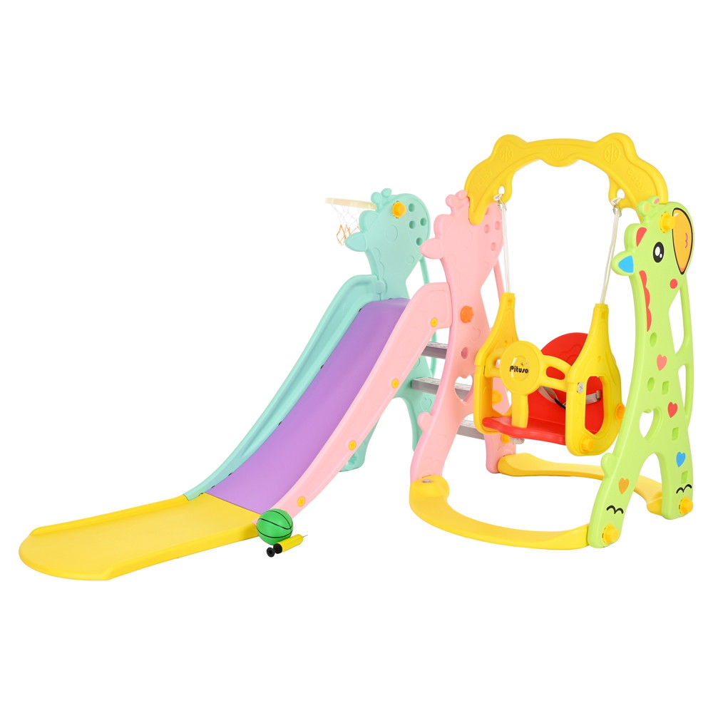 Горка-Комплекс Pituso Жирафик (горка,качели,баскет.кольцо) UN-DW09 Multicolor