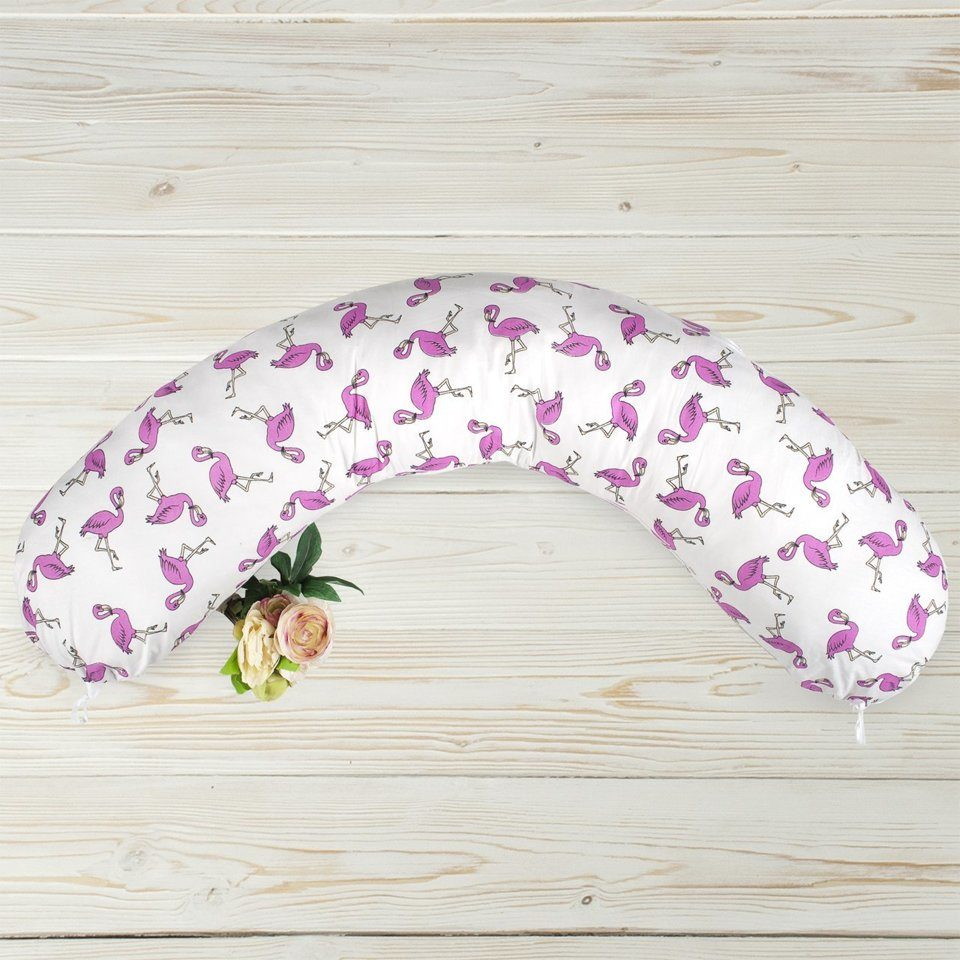 Подушка для беременных AmaroBaby WB 170х25 см фламинго