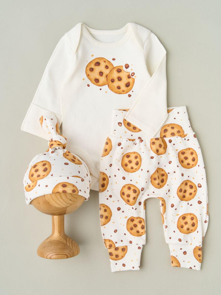 Боди, штанишки, узелок Little Star Печенье 728126 (ЧЗ-мз) крем 62