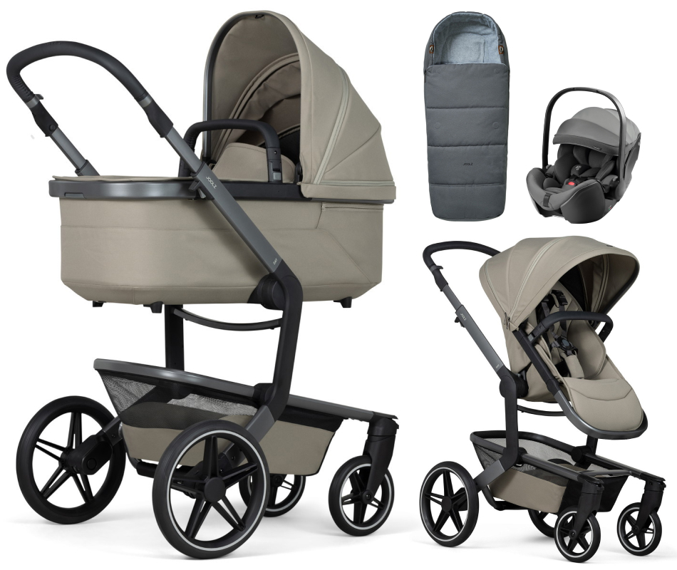 Детская коляска 3 в 1 Joolz Day 5 и автокресло Britax Roemer Baby-Safe Pro Style Mineral Grey + конверт в подарок Sage green