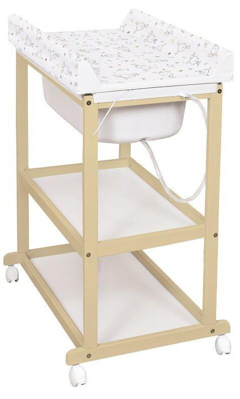 Детский пеленальный стол Ceba Baby Laura W-650-903-100 Beech Матрасик Dream Roll-Over White