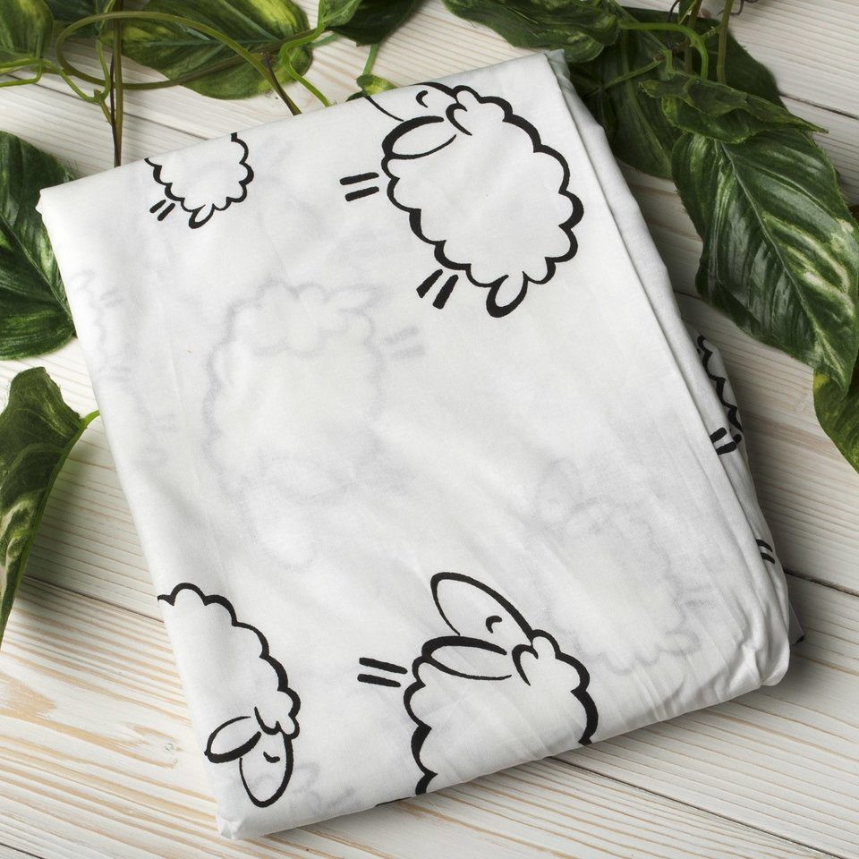 Простыня AmaroBaby на резинке поплин 125х75 овечки