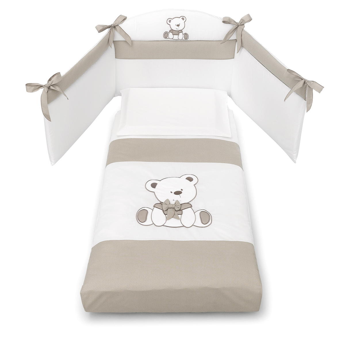 Комплект в кроватку Erbesi Tato 3 предмета белый/песочный