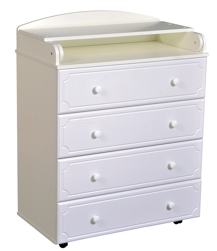 Детский пеленальный комод Кедр Victoria МДФ 80/4 белый
