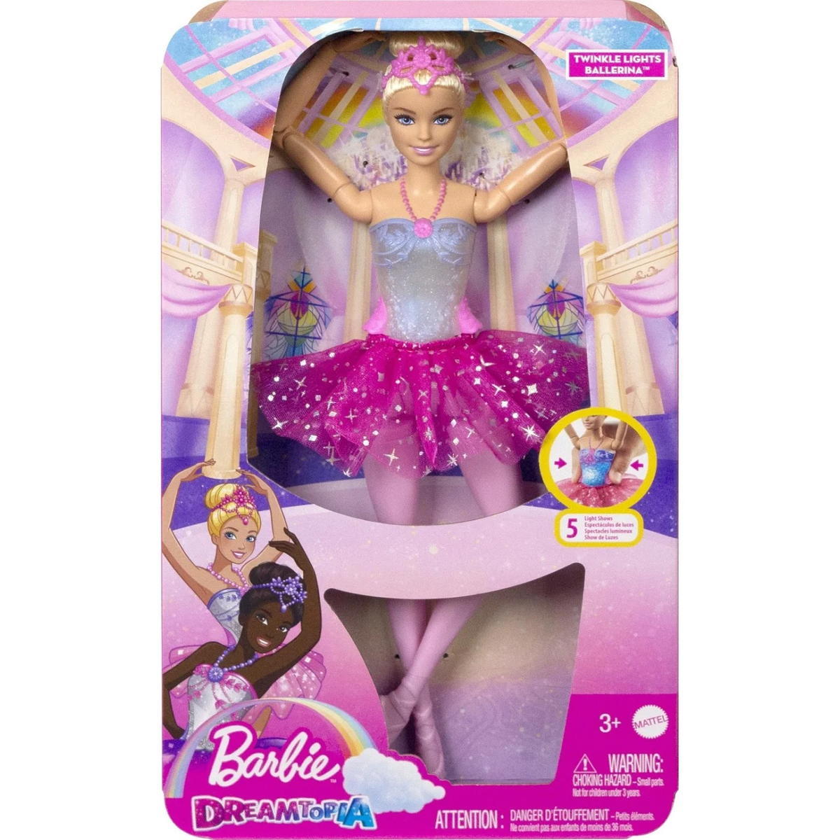 Кукла Mattel Barbie Twinkle Lights Ballerina Blonde Барби Волшебная балерина HLC25
