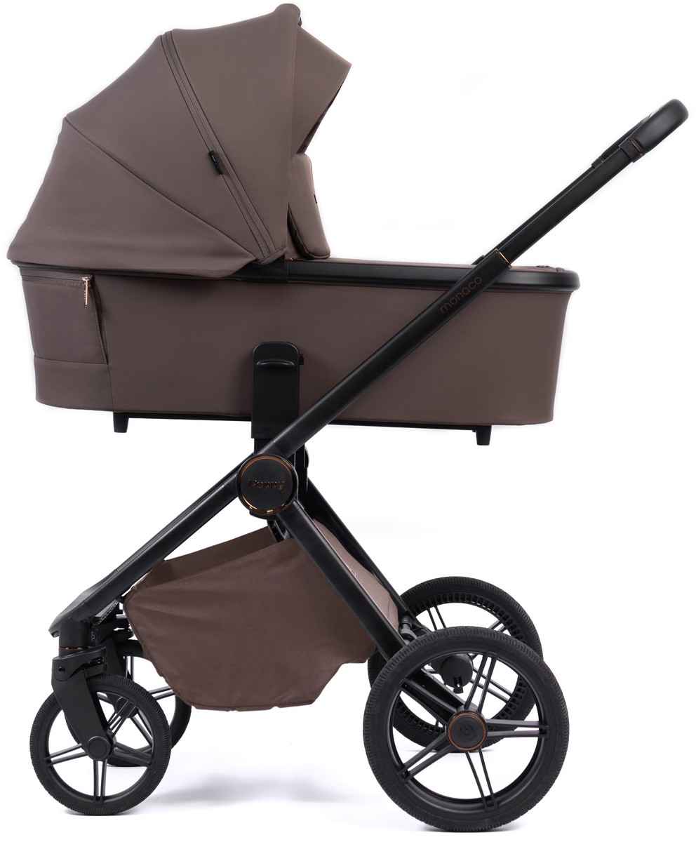 Детская коляска Peppy Monaco Plus 2 в 1 Brownie (коричневый), рама черная
