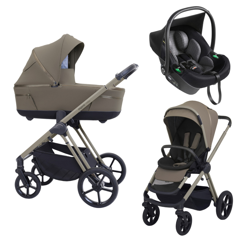 Детская коляска 3 в 1 Espiro Miloo 2025 и автокресло Pi Black 209 charming touch/Чёрный (Black 110)