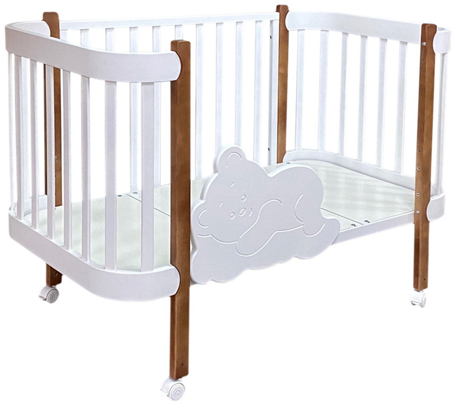 Детская кроватка Антел Solnyshko продольный маятник 3 в 1 белый-бук