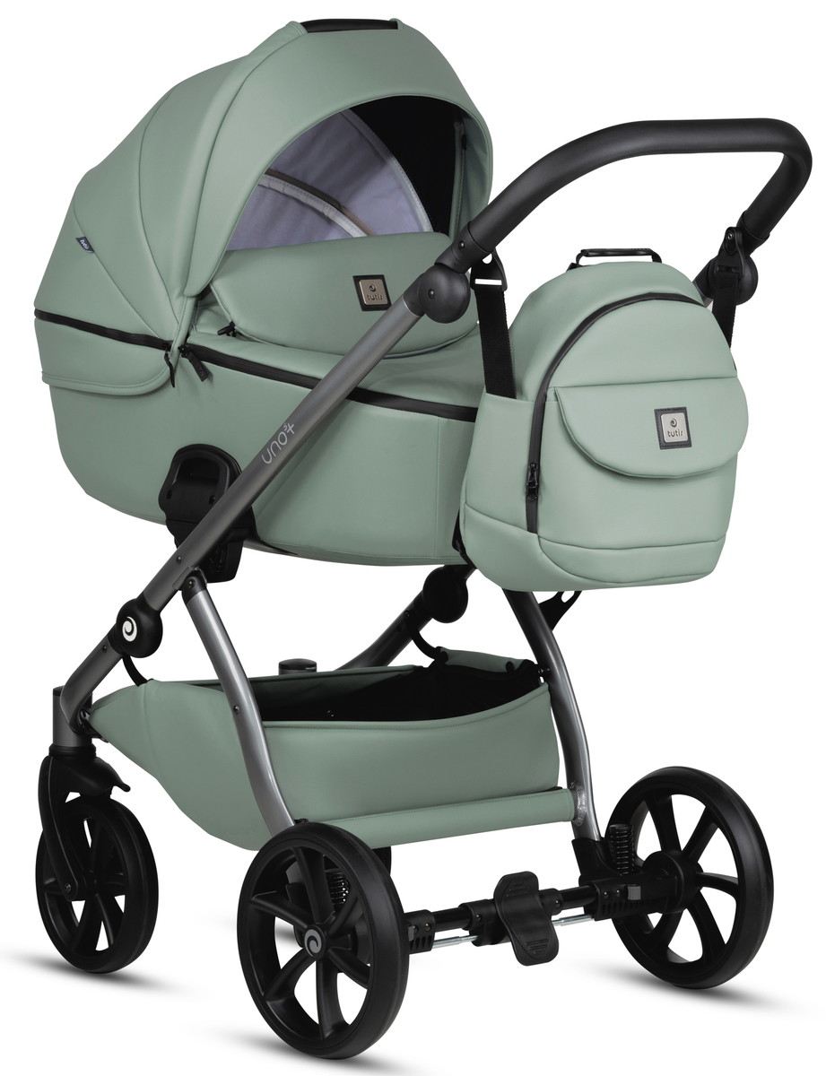 Детская коляска Tutis Uno 5 Plus Leather collection 2 в 1 1402039 Sage