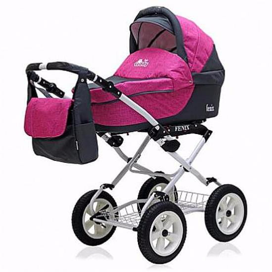 Детская коляска Teddy (BartPlast) Fenix Classic 2 в 1 02 серый-розовый