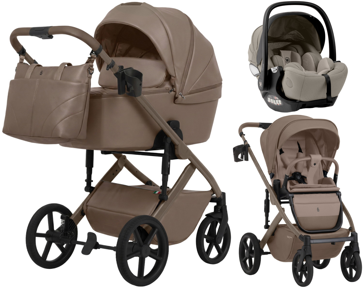 Коляска 3 в 1 Sweet Baby SBL Dolce L и автокресло Premier Begie Milk Chocolate