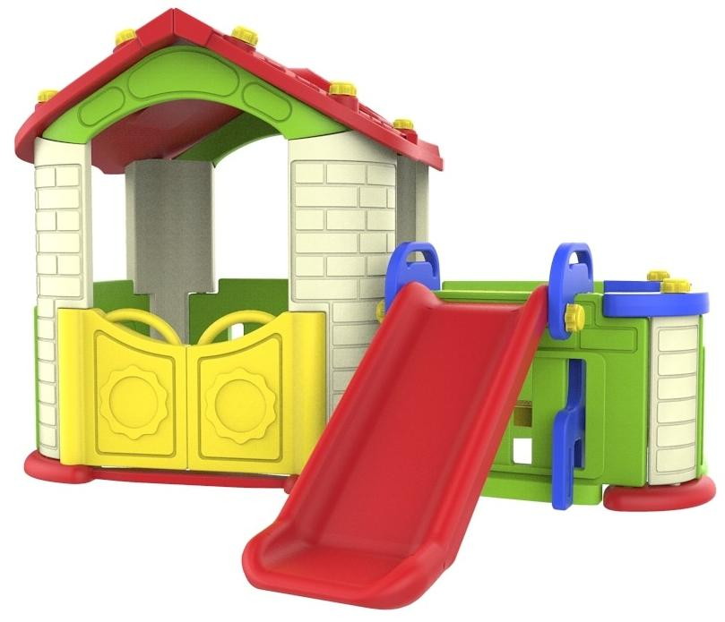 Детский домик Toy Monarch с забором и горкой CHD-803