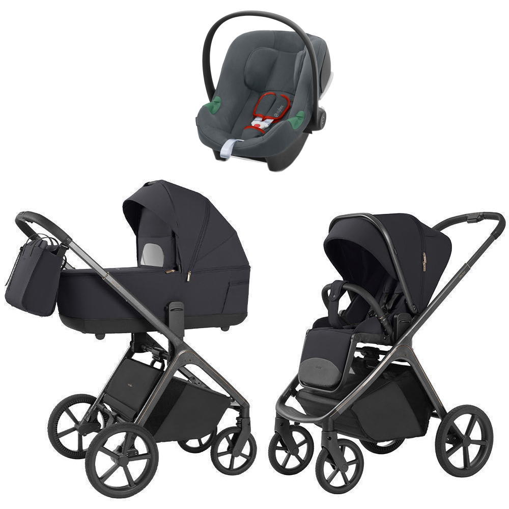 Коляска Carrello Vector 2025 CRL-6551 и автокресло Cybex Aton B2 Steel Grey 3 в 1 Shadow Black