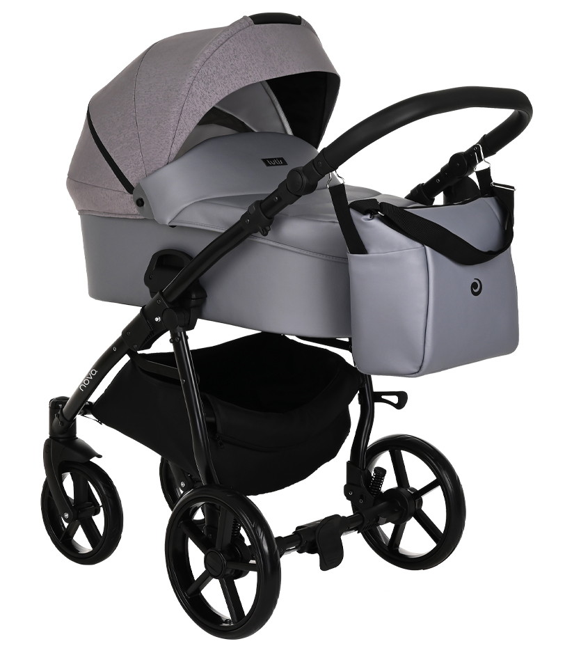 Детская коляска Tutis Novo Reflective 3 в 1 1142140 Кожа Grey Metalic/Grey Reflective Print