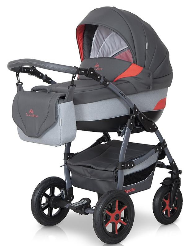 Детская коляска Caretto Apollo F 3 в 1 Ap04 графит+красный