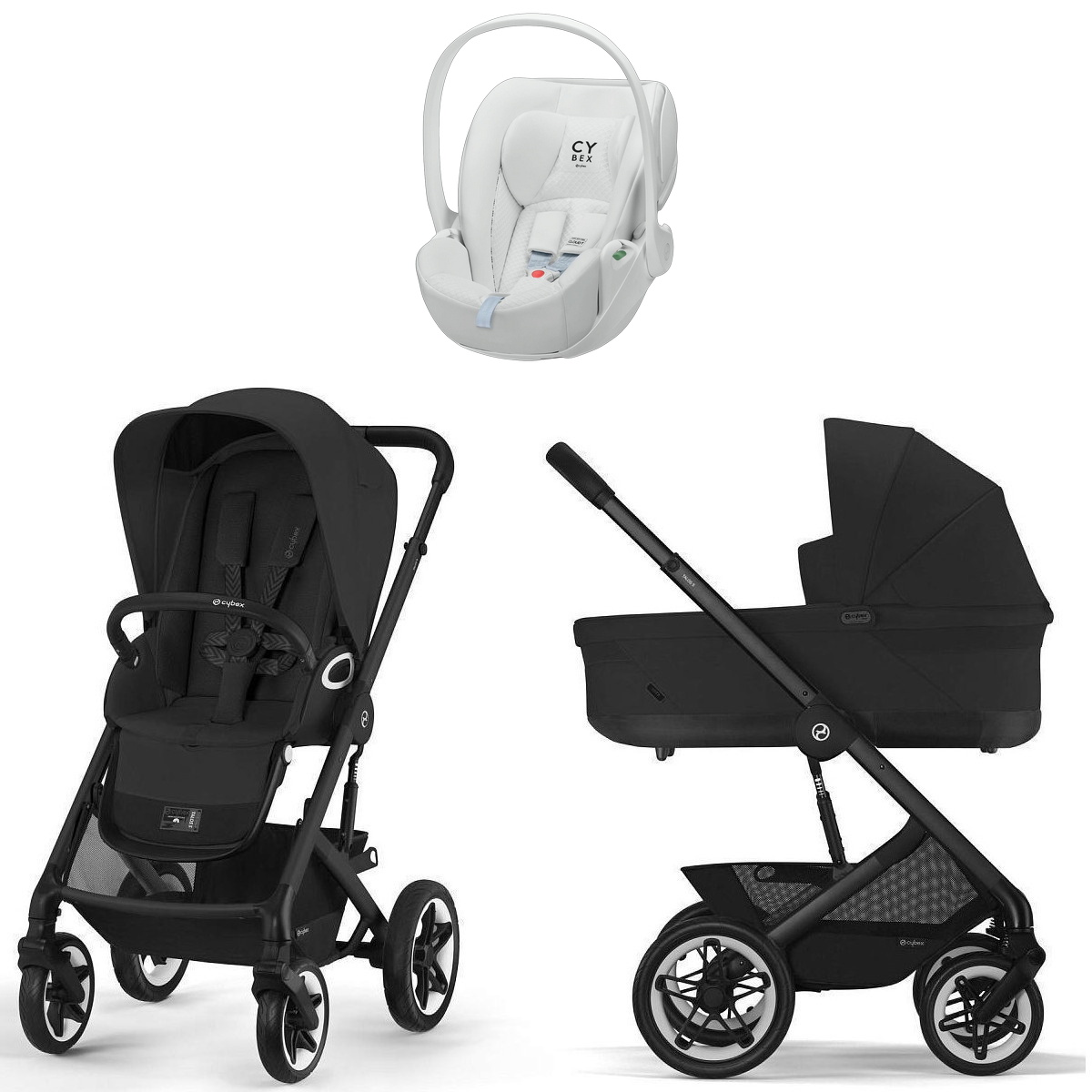 Коляска Cybex Talos S Lux BLK complete Cloud T Urban Mobility White 3 в 1 Moon Black с дождевиками