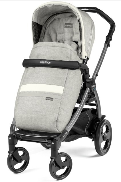Прогулочная коляска Peg-Perego Book Plus S Pop Up Completo Luxe Pure серый с белой полоской