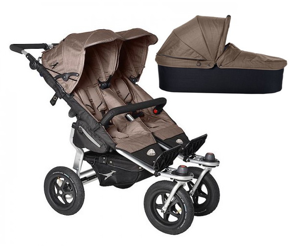 Детская коляска для двойни TFK Twin Adventure 2 в 1 Прогулка Twin Adventure Fossil+люльки+адаптер