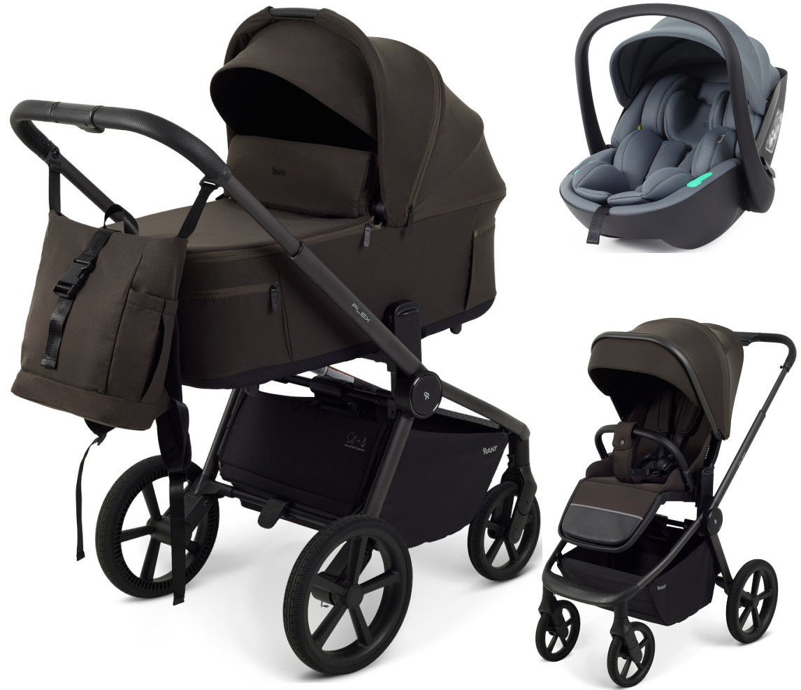 Детская коляска Rant Flex Forma 3 в 1 RA124 с автокреслом Miro Graphite Shine Brown Коричневый