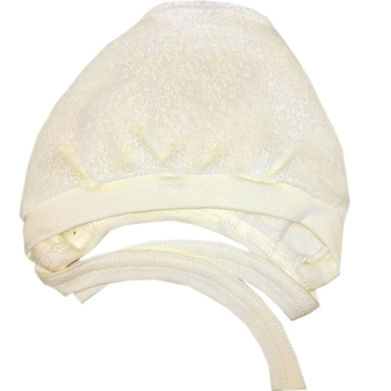 Чепчик Папитто с рибаной на бейке махра начес И93-123 бежевый 36