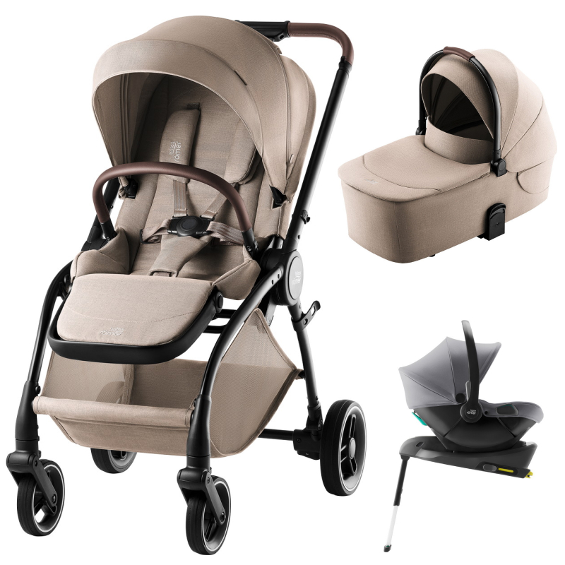 Коляска 3 в 1 Britax Roemer RIO Style и автокресло Baby-Safe Core Frost Grey + Vario Base 5Z Teak