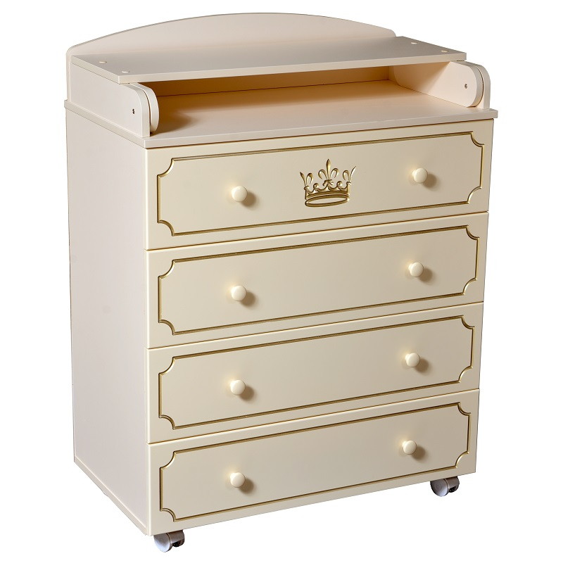 Детский пеленальный комод Кедр Victoria Crown МДФ 80/4 слоновая кость