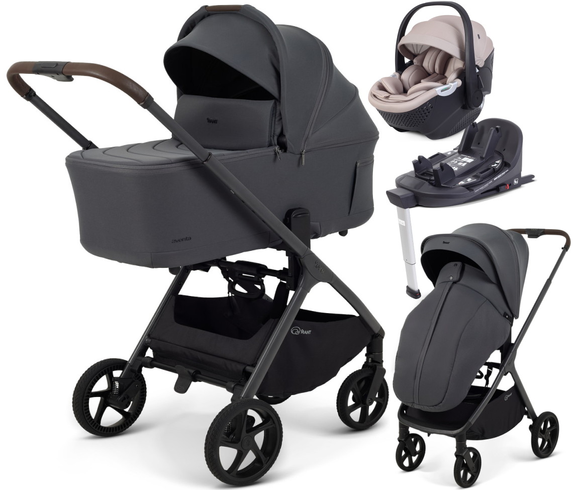 Детская коляска Rant Aventa 4 в 1 с автокреслом Aster Zero Beige и базой Graphite