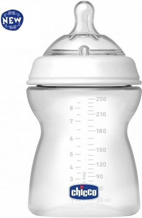 Детская бутылочка Chicco Step Up cил.cоска, быстрый поток 4+, 250 мл.