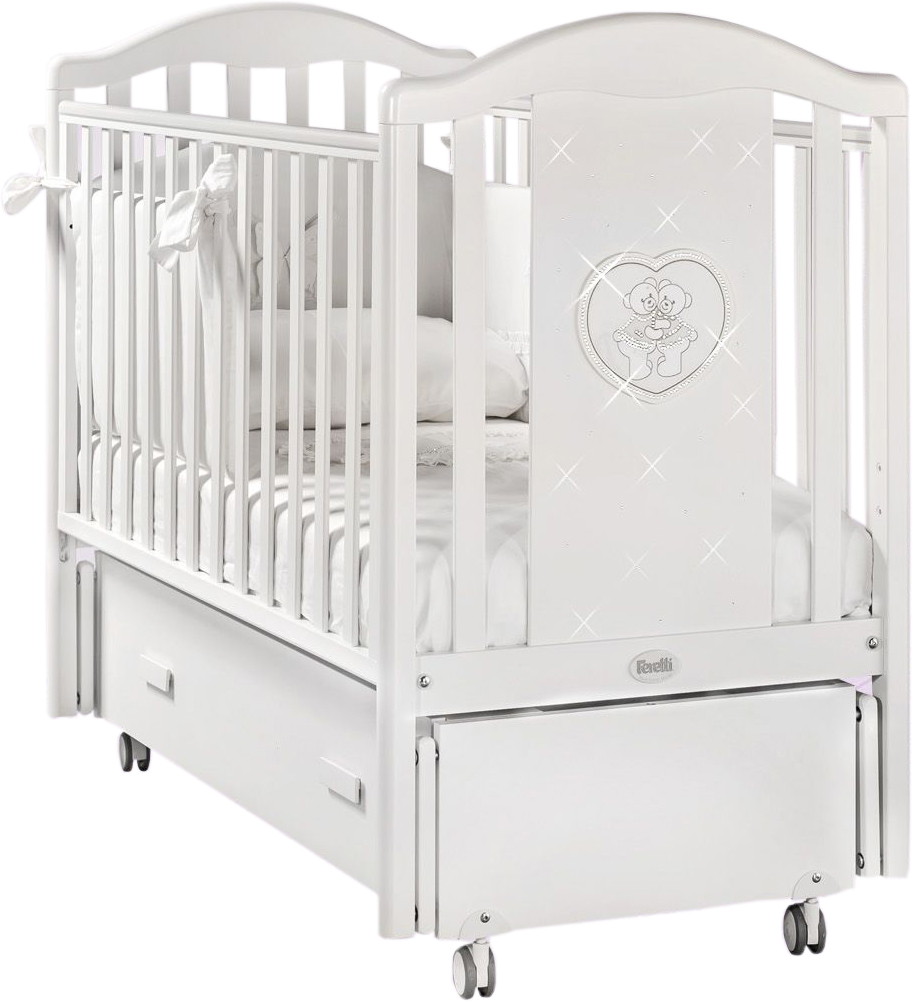 Детская кроватка Feretti Mon Amour Swing (маятник продольный) 125x65 см bianco/white (белый)