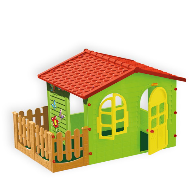 Детский игровой домик Mochtoys с забором большой 10498