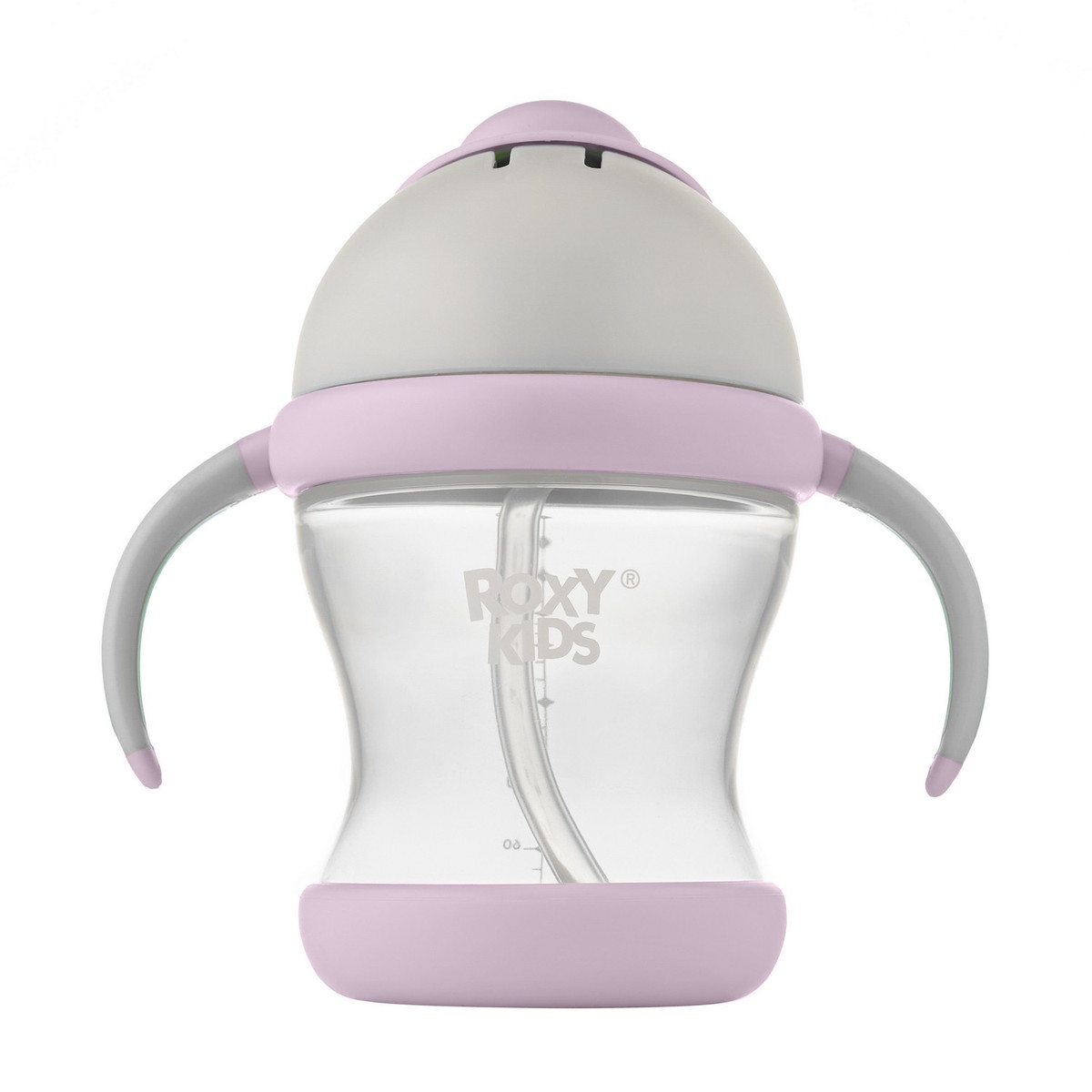 Поильник-непроливайка Roxy-Kids с трубочкой RFD-008-Gr серо-лавандовый