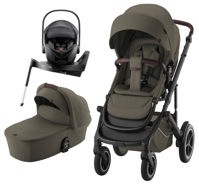 Коляска 3 в 1 Britax Roemer Smile 5Z LUX и автокресло Baby-Safe PRO Style Carbon Black + Vario Base 5Z Urban Olive