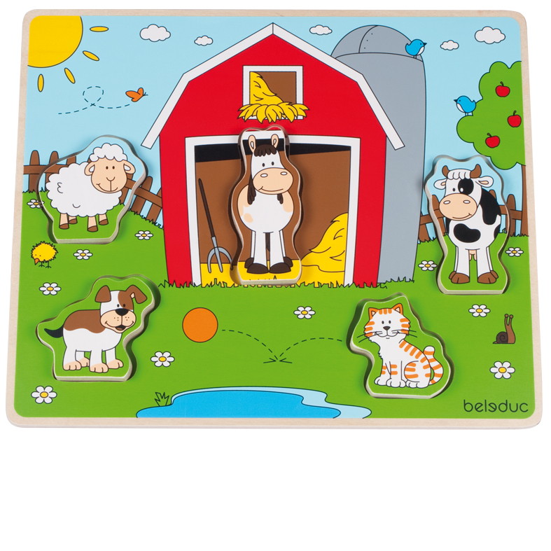 Развивающий пазл Beleduc Веселые друзья на ферме 5 частей