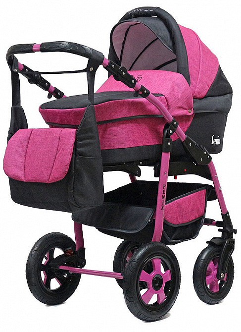 Детская коляска Teddy (BartPlast) Fenix PCOF 3 в 1 02 серый-розовый