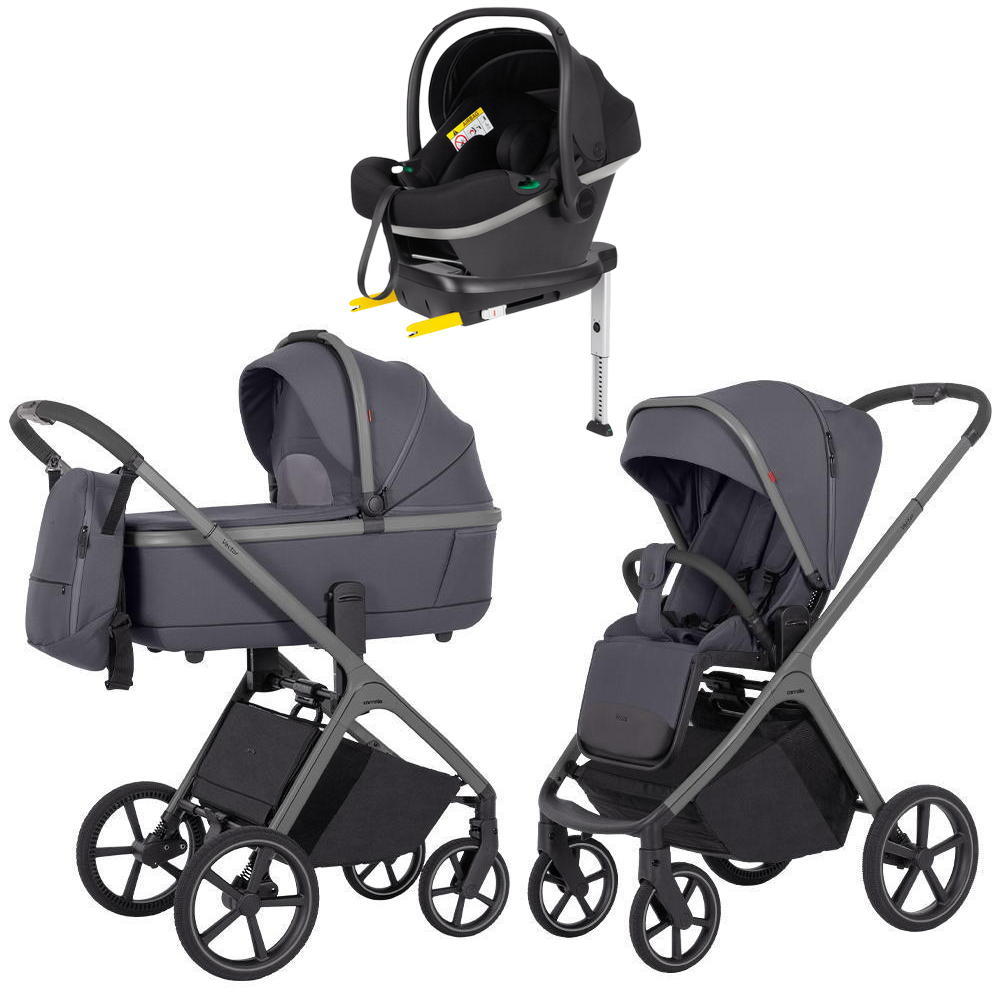 Коляска Carrello Vector CRL-6550 Nova DK791 Grey Line с базой Isofix 3 в 1 Landscape Grey