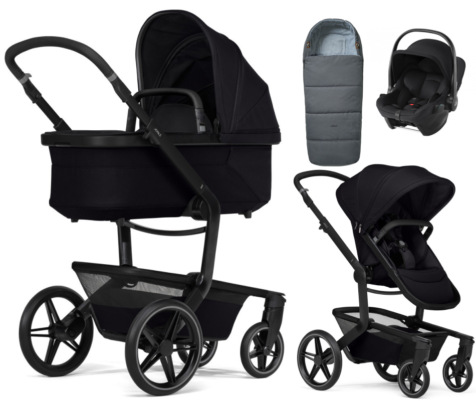 Детская коляска 3 в 1 Joolz Day 5 и автокресло Baby-Safe Core Space Black + конверт в подарок Space black