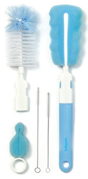 Набор ершиков BabyOno для мытья бутылочек, соломинок, пустышек 5 шт 735 голубой