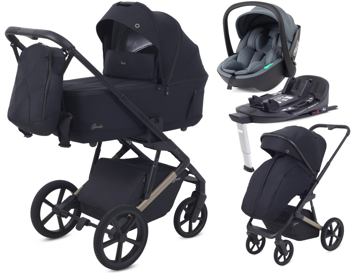 Детская коляска Rant Garda 4 в 1 с автокреслом Miro Graphite и базой Black