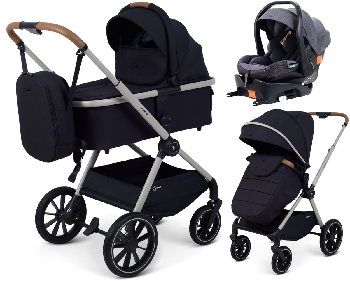 Детская коляска Rant Moss Prime 4 в 1 с автокреслом Carry Pro Graphite и базой Black