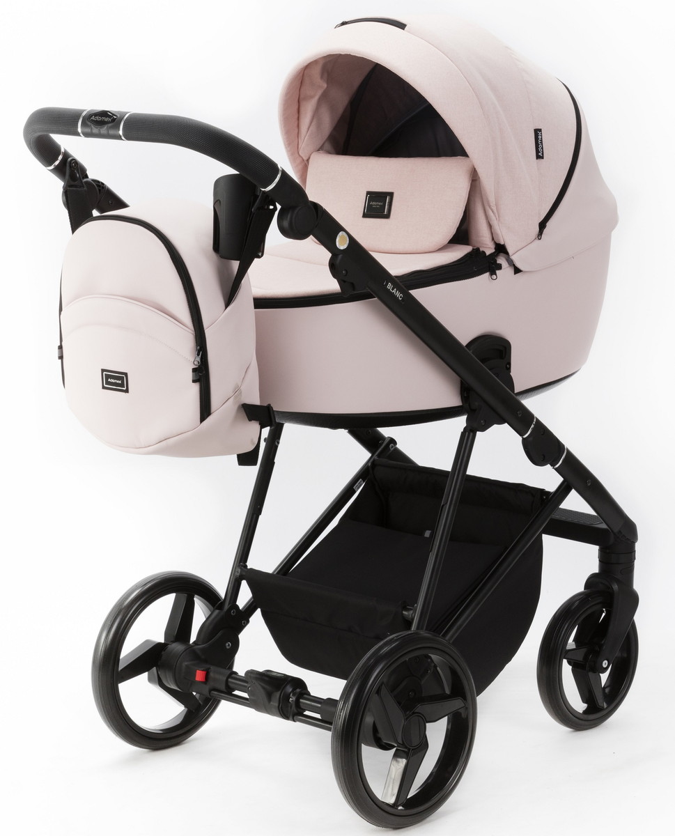 Детская коляска Adamex Blanc 2 в 1 BL-PS107 LUX (СВ.РОЗОВЫЙ + СВ.РОЗОВАЯ КОЖА)