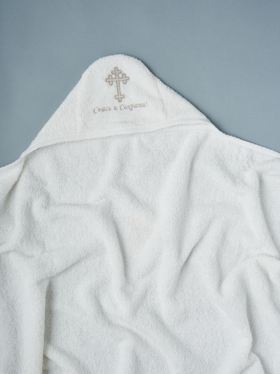 Полотенце для купания Little Star с уголком 75х100 см узоры, белый