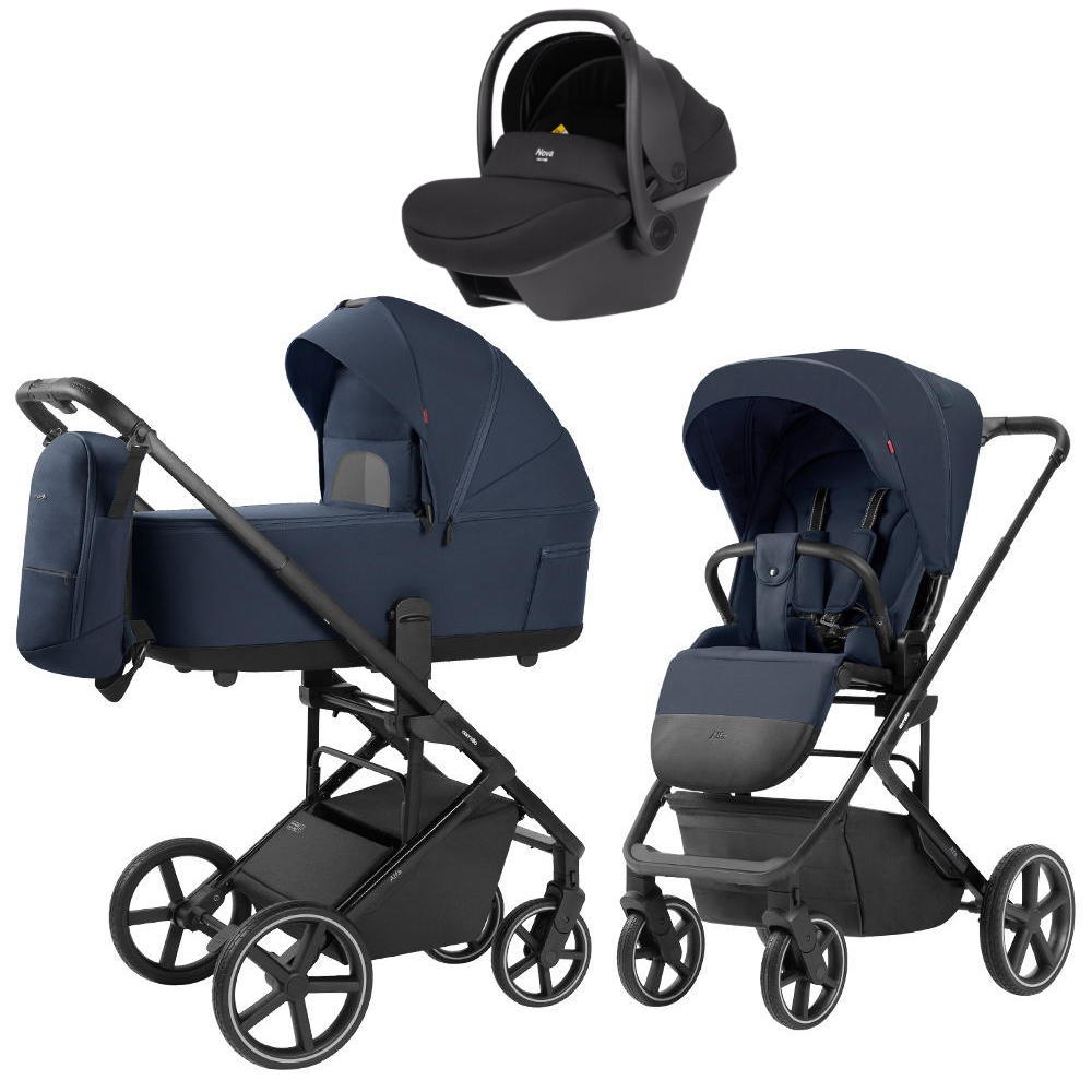 Коляска Carrello Alfa CRL-6522 2025 Nova DK791 Black Line 3 в 1 Denim Blue