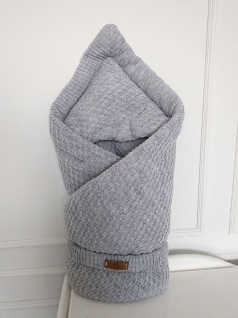 Конверт вязаный утепленный Lappetti Хьюге светло-серый