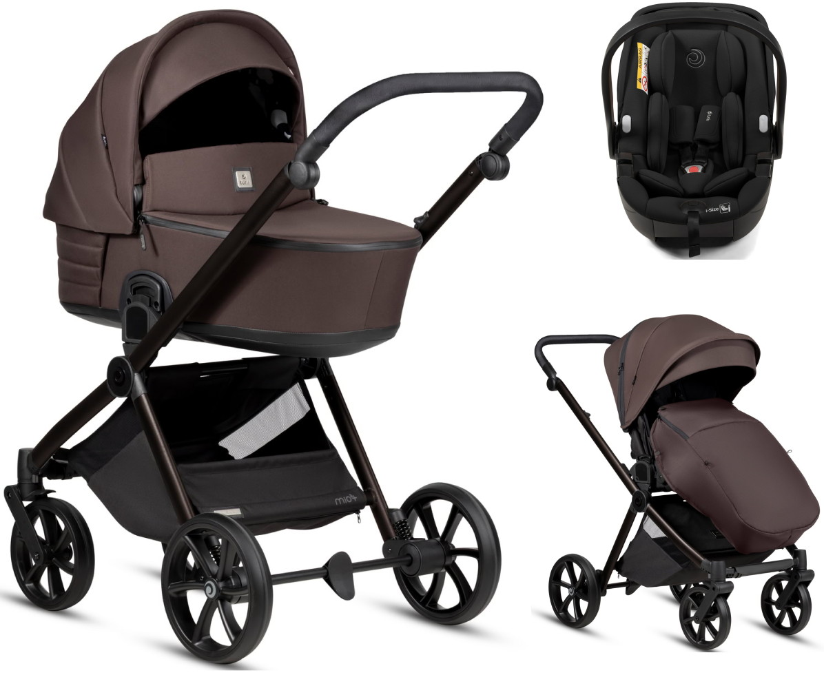 Детская коляска Tutis Mio 3 Plus Essential New 3 в 1 с автокреслом Beno Black 1622024 Coffee Brown